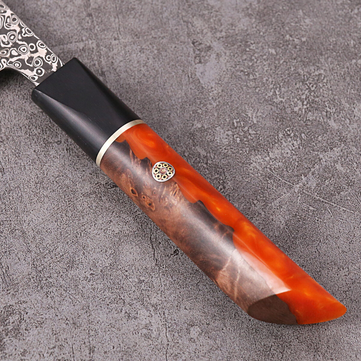 Minshitsu Oriental - Orange Star Kokkekniv - Kirisuke 20 cm Damascus Stål - Bilde 5