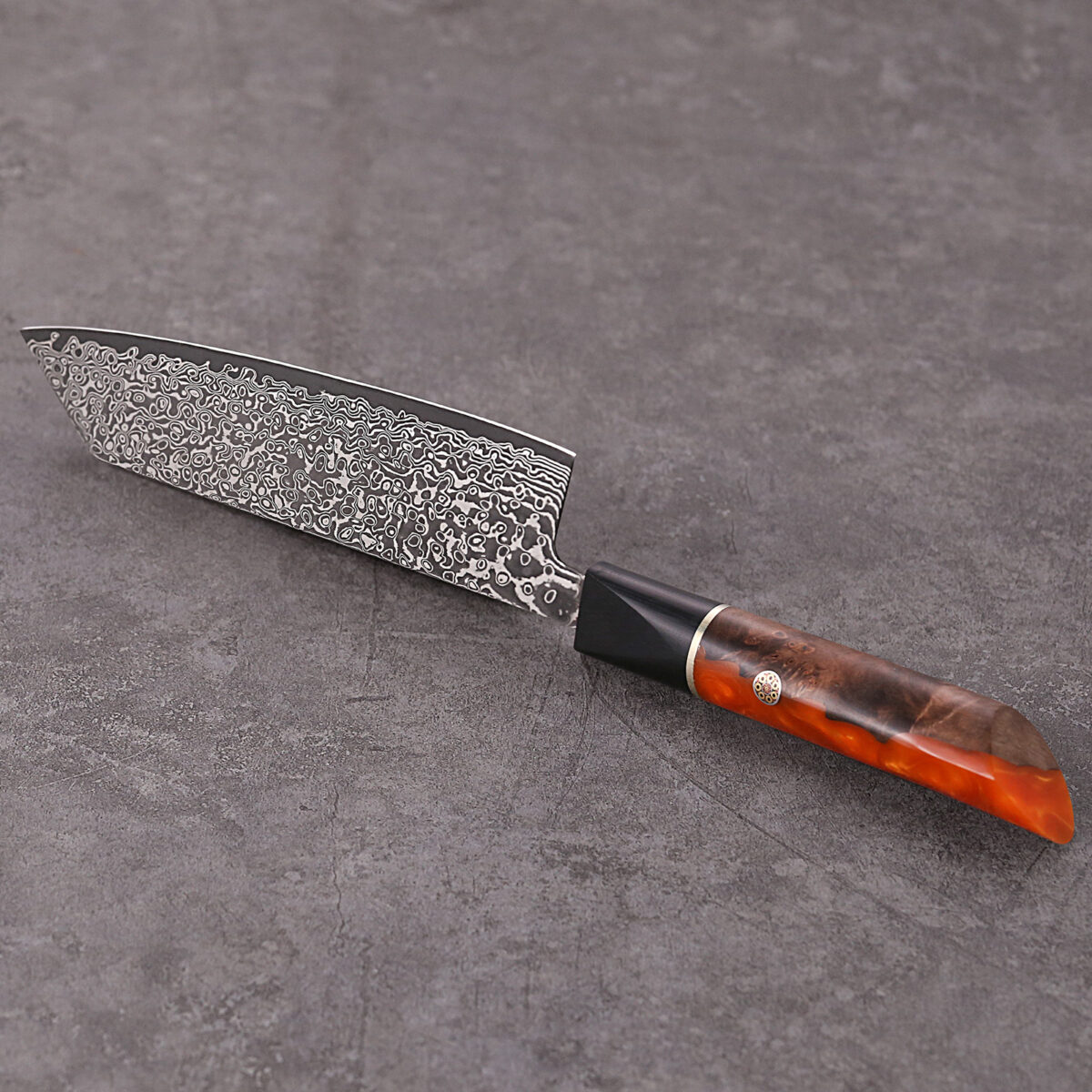 Minshitsu Oriental - Orange Star Kokkekniv - Kirisuke 20 cm Damascus Stål - Bilde 3