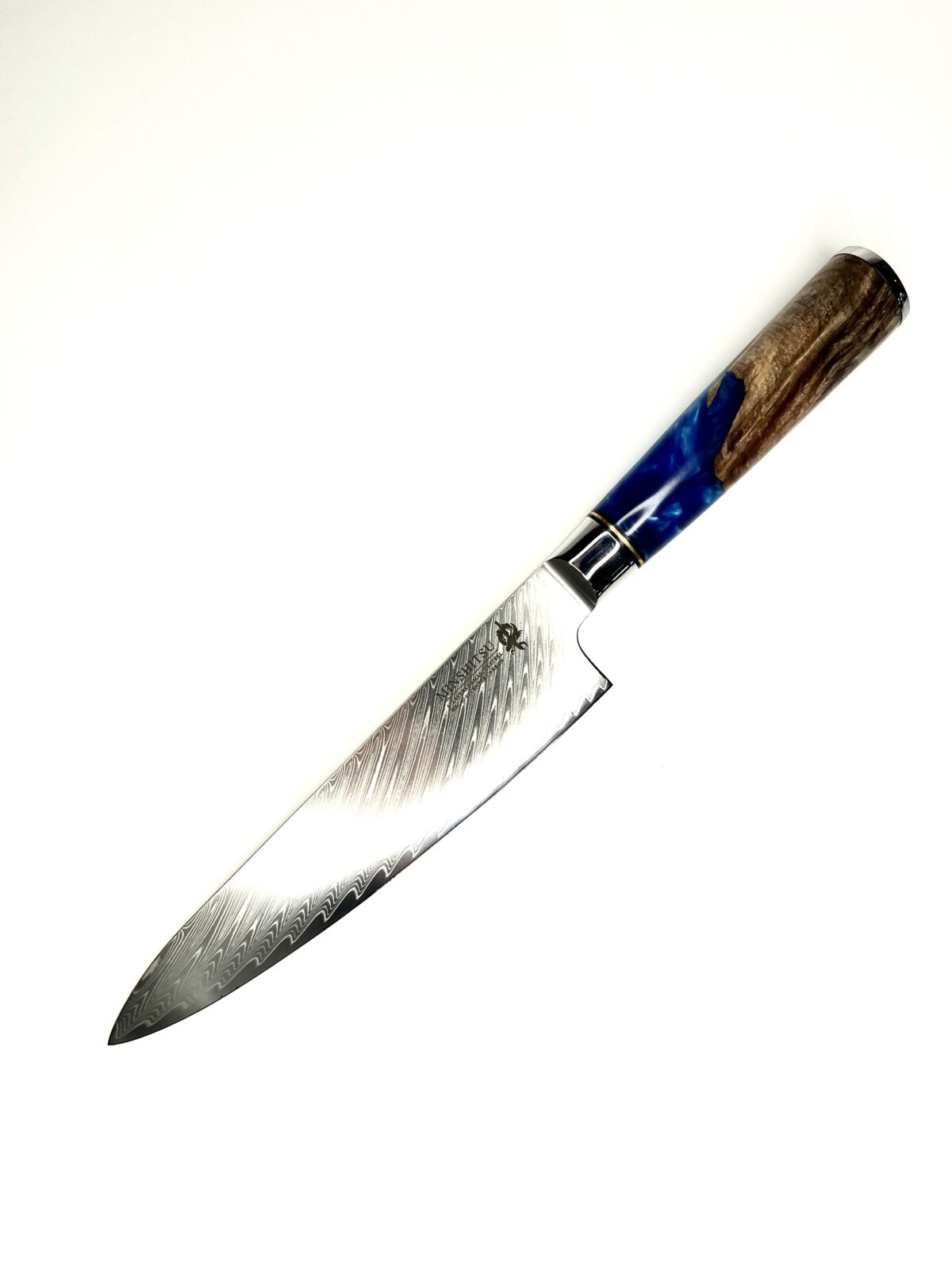 Minshitsu Blue Ocean Kokkekniv 20 cm Damascus Stål