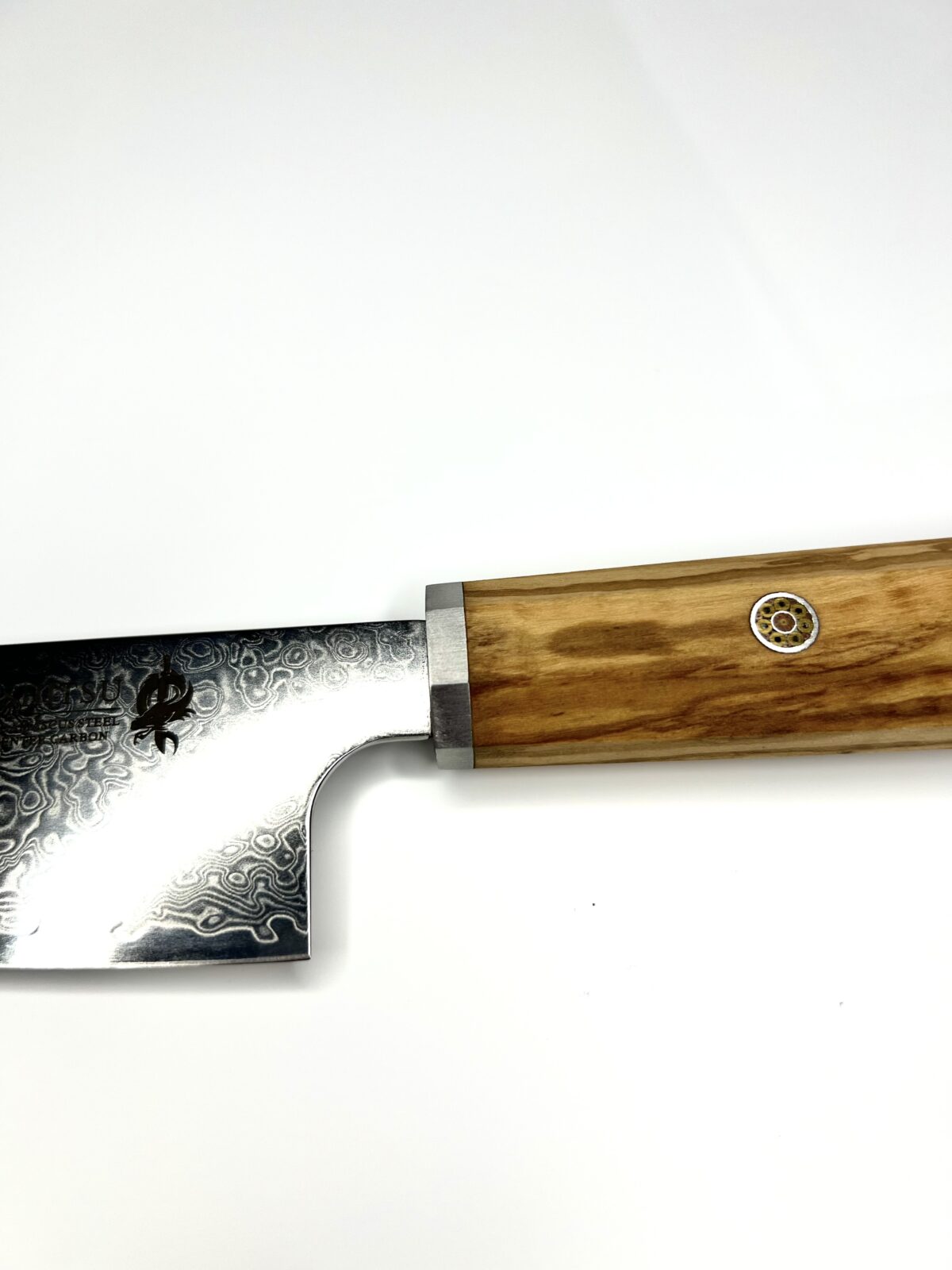 Minshitsu Olive Waves Kokkekniv 20 cm Damascus Stål - Bilde 3