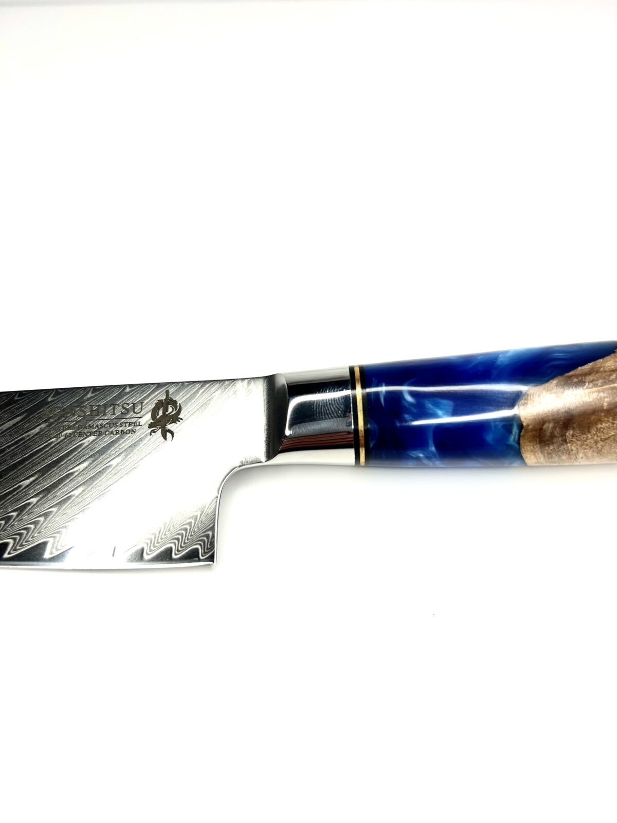 Minshitsu Blue Ocean Kokkekniv 20 cm Damascus Stål - Bilde 3