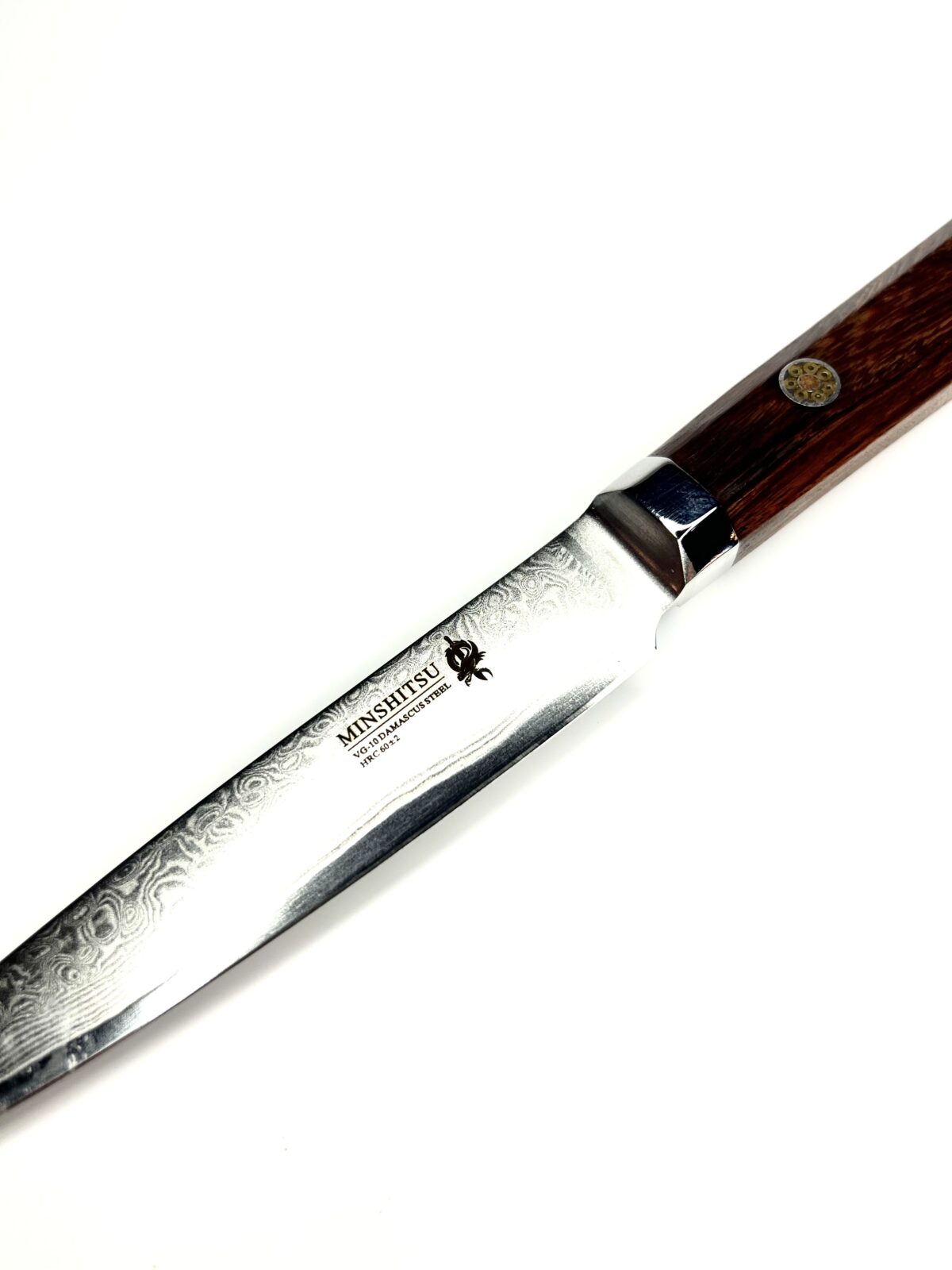 Minshitsu Brown Waves Utility Kniv Damascus 12 cm - Bilde 2